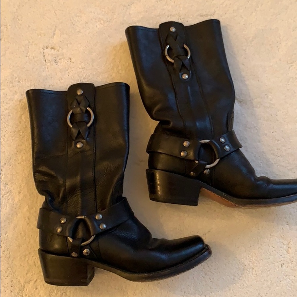FRYE Double Harness Boot-Black size 6.5